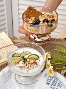 Ins Style High Foot Glass Dessert Bowl