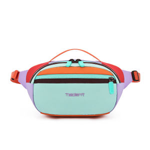 2025 Summer Nylon Outdoor Sports Crossbody Bag Dopaamine Casual Color Block Chest Waist Bag for Men And Women