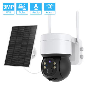 Hamrol 5MP Solar PTZ Wifi Camera Outdoor 1080P PIR Human Detection Wireless Surveillance CCTV IP Cameras With Solar Panel 7800mAh Recharge Battery