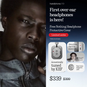 [NEW] Nothing Headphone (1) | Refined ANC & Spatial Audio by KEF | Up to 80hrs Playback | Ergonomic comfort long-wear listening