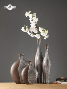 ย้อนยุค < Ne1> แจกันดอกไม้รายการตกแต่งหรูหราระดับไฮเอนด์ดอกไม้แห้งห้องนั่งเล่นสไตล์จีนตู้ทีวีห้องโถงทางเข้าภาชนะดอกไม้ระดับไฮเอนด์