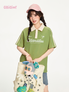 Gbiaior | Áo Thun Polo In Chữ Phong Cách Mỹ