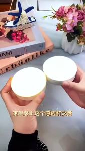 Đèn Ngủ LED Có Thể Sạc Lại Điều Chỉnh Độ Sáng Tích Hợp Cảm Biến Chuyển Động Màu Trắng/ấm Có Nam Châm Dùng Cho Phòng Ngủ Tủ Quần Áo Phạm Vi Phát Hiện 3-6m Hình Tròn