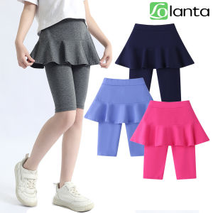 LOlanta สาวยาวเข่ากางเกงขาสั้นคาปรีกับกระโปรงสั้นเด็กฤดูร้อนกางเกงขายาวกระโปรงลำลองกีฬา 4-11 ปี