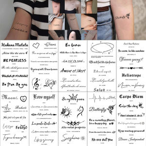 Miếng Dán Trang Trí Chữ Cái Tiếng Anh Đen Trắng Chống Thấm Nước Miếng Dán Xương Quai Xanh Lâu Dài Cho Bé Gái Tượng Trưng Cho Tiệc Sinh Nhật