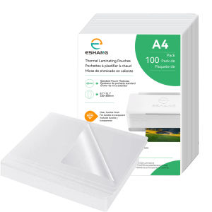 60 Mic A4 Size 100 Pack Thermal Laminating Pouches 8.3x11.7 Inches Laminating Sheets for Ultra Clear Glossy Hold Heat Seal