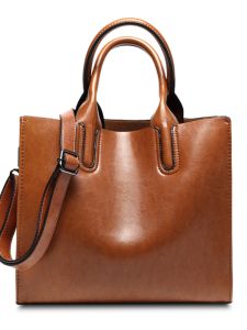 Túi Xách Da Thật Dung Tích Lớn Thời Trang Cho Nữ Túi Tote Đeo Chéo Túi Xách Da Bò Hai Lớp Khóa Kéo Túi Xách Thường Ngày Cho Thanh Thiếu Niên