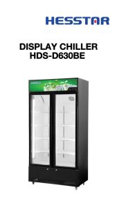Hesstar HDS-D630BE No Frost 2 Door Display Chiller/Showcase (630L)商用无霜展示冷柜