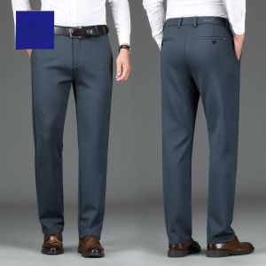 ROMON | Quần dài nam Romon mùa thu đông dày thương mại rộng thẳng co giãn màu đen cao cấp quần dài thường ngày thời trang thành phố