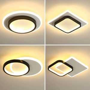 Modern 3 Colors LED Surface Mount Ceiling Light Black Metal Ceiling Lamp for Corridor Aisle Stair Decor Lighting Ceiling Light