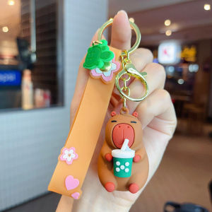 Simulation Capibara Anime Lighting In The Dark Toy Kawaii Cute Mini Doll Warm Light Keyring Creative Luminous Capybara Keychain