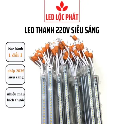 Đèn led thanh điện 220v ánh sáng trắng vàng chip led 2835