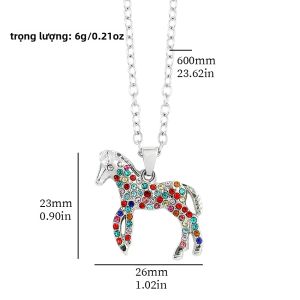 Bandai | Nhiều Màu Sắc Pha Lê Động Vật Ngựa Mặt Dây Chuyền Vòng Cổ Choker Nữ Cô Gái Sáng Bóng Bling Thời Trang Cosplay Phụ Kiện Sáng Tạo Quà Tặng