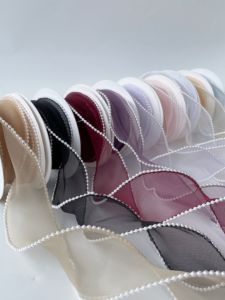 Pearl Edge Fish Tail Yarn Flowers Packing Ribbon Gift Cake Decorative Colored Ribbon Handmade DIY Bow Ribbon