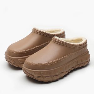 Giày Cotton Đế Cao Su Lót Lông Cừu Mùa Đông Chống Trượt Thời Trang Nữ Giày Đế Cao Gót Cotton Đế Xuồng Phong Cách Đường Phố Thường Ngày