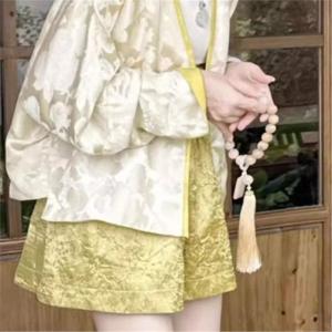 New Chinese Style Short Pants Set Womens Spring Summer Small Size High End Personality Button Cardigan Coat Pants Two Piece Set