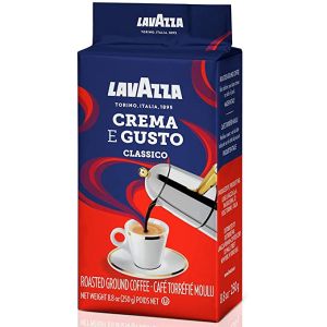 Cà phê Ý Lavazza rang xay sẵn Crema E Gusto Ground Coffee Blend gói 250 gram [Hàng Mỹ]