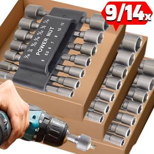 14Set Socket Screwdriver Wrench Set Hexagon Nut Driver Drill Bit Hexagonal Hand Adapter Electric Impact Bolt Handle