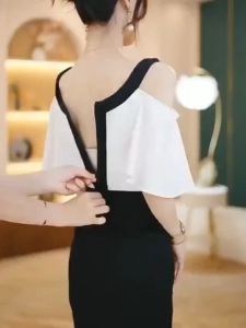 Đầm Body Phông Cách KOREA - ROSA R81 Thun Phối Voan Dây Kéo Sau Full Size M L XL XXL