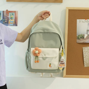 กระเป๋าเป้สะพายหลังผ้าไนลอนความจุขนาดใหญ่สำหรับเด็กและเยาวชน กระเป๋าเป้สะพายหลังสไตล์เกาหลีแบบลำลองสำหรับเด็กและเยาวชน