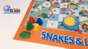 เกมบันไดงู เกมครอบครัว ลูกเต๋าแบบกด กระดานผ้าแผ่นใหญ่