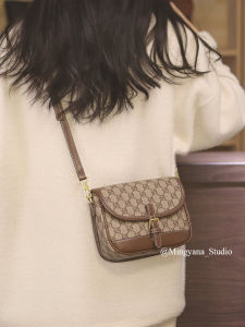 Retro Printed Womens Saddle Bag Fashionable Casual Crossbody Handbag Luxury Small Luxury High-End Trend Spring 2025