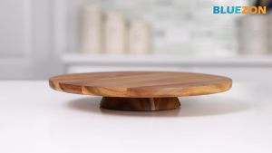 Đế xoay bánh kem BLUEZON bằng gỗ 33cm kèm 5 dao chà láng