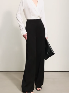 Autumn versatile wide-leg pants casual pants long pants straight-leg pants womens black pants KL0-1241TM2006-B