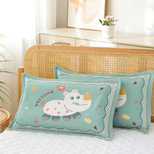 Pure Cotton Muslin Childrens Pillowcase Breathable Soft Durable Pillowcase for All Seasons Home Use Sweat Absorbent Inner Core Case