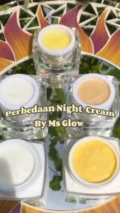 Ms Glow Whitening Night Cream 1pcs Semua Jenis Kulit Mencerahkan Meratakan Warna Kulit