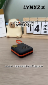 [CCC Certified]LYNXZ XH-01 Portable Power Bank 10000mAh Lightning/Type-C cable Lightweight 155g Fast Charging With Digital Display for IOS iPhone Android Phone Earphones with 1 Year Warranty