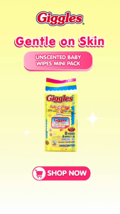 Giggles Baby Wipes Unscented Mini Pack 6x8 Sheets (12 packs)– Moisturizing Baby-Safe Multipurpose