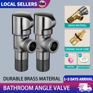 Premium Solid Brass Angle Valve Heavy Duty Stop Valve High Flow Water Valve for Bathroom Toilet Bidet PVD Gunmetal 1/2"