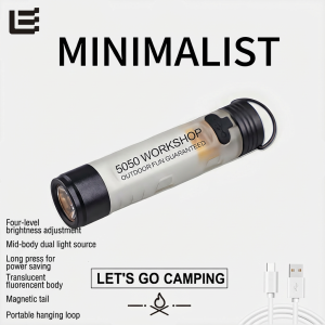 ESMARTER | Mini Pocket Outdoor LED Flashlight USB Rechargeable Torch Keychain Clip Cap Light Long Endurance Emergency Hiking Camping