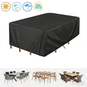 Multi-Size Patio Garden Furniture Covers 210D Oxford Patio Table Covers for Outdoor Tables Chairs Sofas Desks