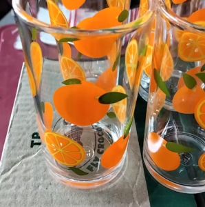 แก้ว10ออนซ์มีลาย(สีส้ม)TP005(กล่องมี12ใบ)