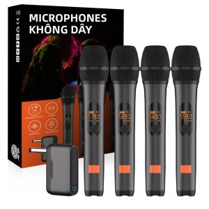 Micro Không Dây UHF M23-4 Karaoke Mic Với Pin Lithium Đầu Thu Cho Đảng Giáo Hội Loa Đa Năng Cầm Tay Năng Động Bộ Micro