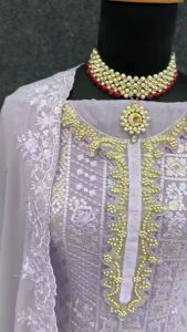 [PRE-ORDER] Ready Made Heavy Fox Georgette With Multi Thread Suit [10-15days delivery)