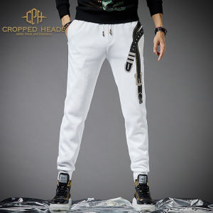 Ice Silk Printed Sports Pants Mens Summer Thin Casual Trousers Fashionable Urban Style Youth Fashion Trendy Breezy Loose Fit