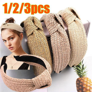 1/2/3pcs Fashion Solid Color Hand-knotted Knotted Headbands Women Elegant Hair Accessories Wide Headwear Hairbands Breathable