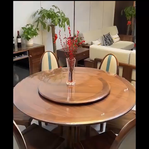 Round Transparent PVC Tablecloth - Waterproof Anti-Scald Cover for 4/6/8 Seater Tables Soft Plastic Glass-Like Protector Durable Table Cover