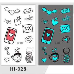🔥Orfila Blue Waterproof Luminous Tattoo Sticker Music Festival Party Luminous Snake Butterfly Face Sticker COD