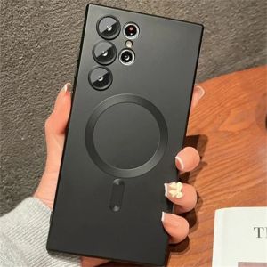 Luxury Matte Magnetic Case for Samsung S25 S24 S23 S22 Ultra S21 S20 Plus Capa for Samsung Note 20 Ultra Magsafe Phone Cover
