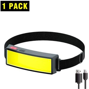 XIWANGFIRE | COB 180° Floodlight LED Headlamp FlashlightFlashlight 3 Modes Built-in USB Rechargeable Battery Head Lamp Hiking Camping Lamp