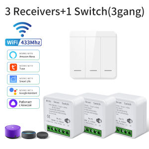 WiFi Smart Switch Module Tuya Smart Life APP Remote Control Works with Alexa Google Assistant RF 433MHz Wireless Panel Switch