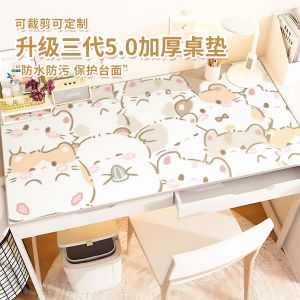 Leather Desk Mat for Students Cute Cartoon Design Eye Protection Writing Surface Desk Cloth Home Decorations Tablecloth