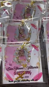 KEYCHAIN MINI ROSARY + THANK YOU CARD FREE LAYOUT Giveaways Souvenir Wedding Birthday Baptismal Christening