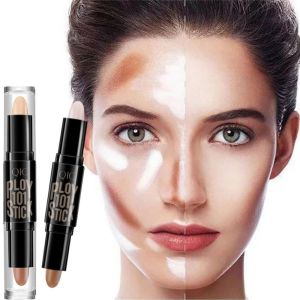 QIC Double-end Face Highlight & Contour Stick Oil-control Concealer Pencil Facial Highlight Corrector Pen Long Lasting Makeup
