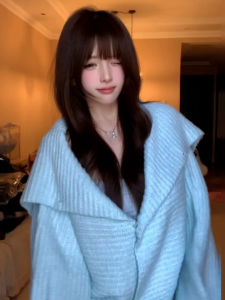 Y6Y | Áo Sweater Xanh Đỏng Đeo Cổ Hàn Quốc