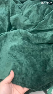 1 Mét Vải Nhung Tăm Gân Co Giãn 2 Chiều Màu Xanh Rêu Hàng Khúc Khổ 1m7 Hàng Công Ty
